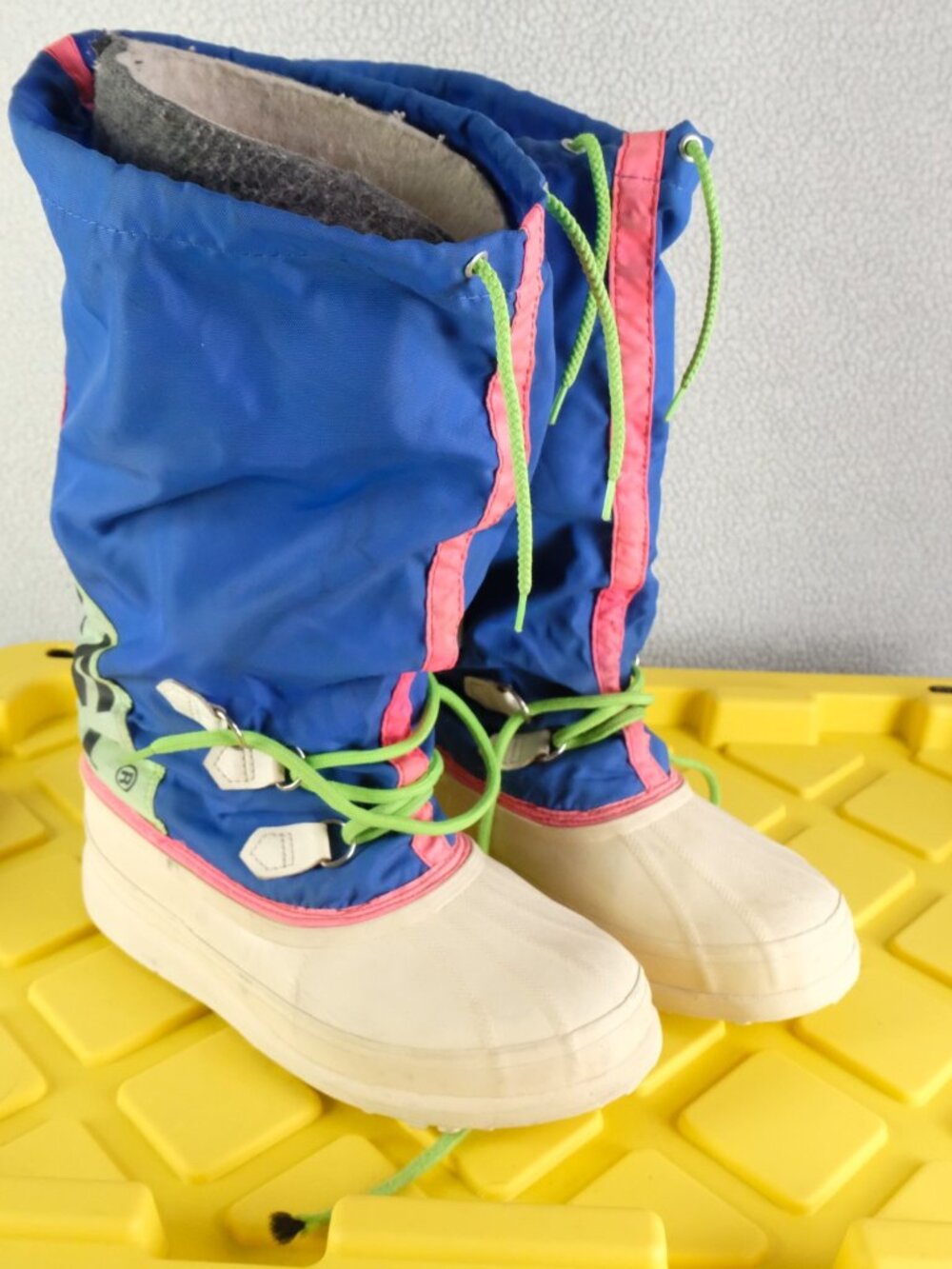 Vintage Sorel Winter Boots Mens 8 Blue Pink White Insolated Made In Canada 90S